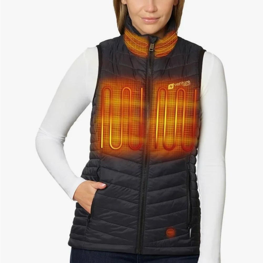 Women's Black Heated Vest